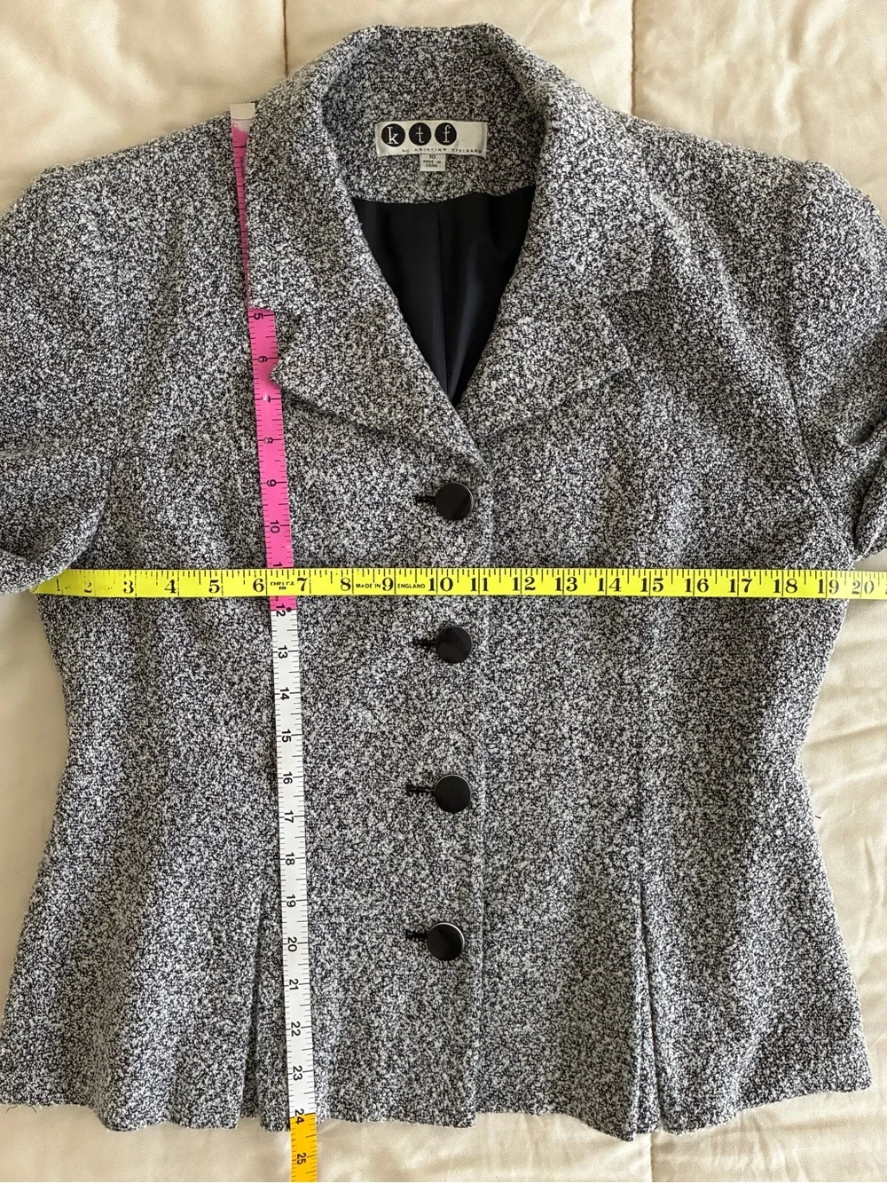 ktf by Kristinn Steinarr Tweed Bouclé Jacket Size 10